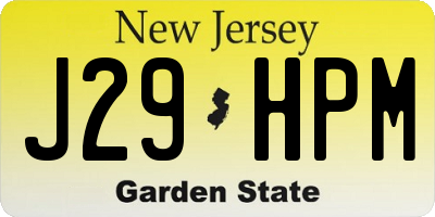 NJ license plate J29HPM