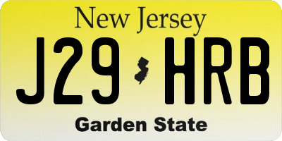 NJ license plate J29HRB