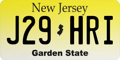 NJ license plate J29HRI