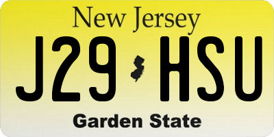 NJ license plate J29HSU
