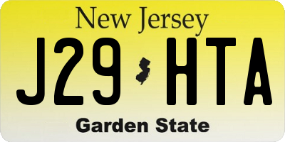 NJ license plate J29HTA