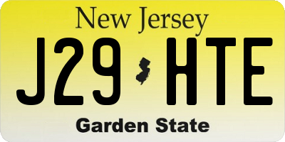 NJ license plate J29HTE