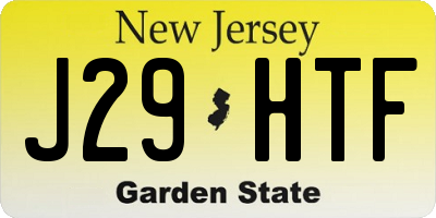 NJ license plate J29HTF