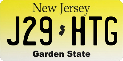 NJ license plate J29HTG