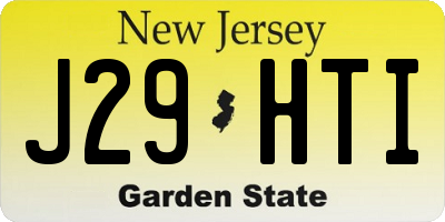 NJ license plate J29HTI