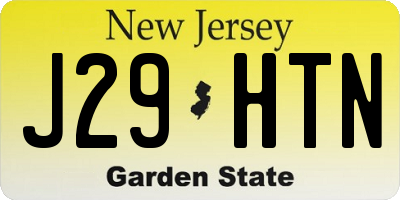 NJ license plate J29HTN