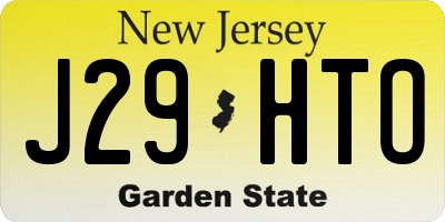 NJ license plate J29HTO
