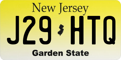 NJ license plate J29HTQ