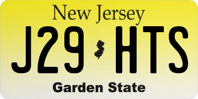 NJ license plate J29HTS