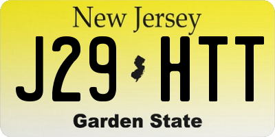 NJ license plate J29HTT