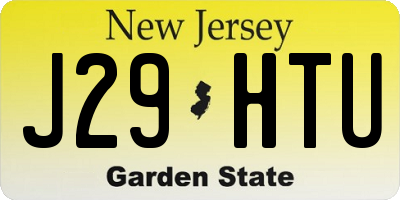 NJ license plate J29HTU