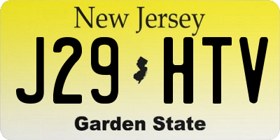 NJ license plate J29HTV