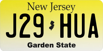 NJ license plate J29HUA