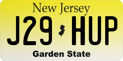 NJ license plate J29HUP