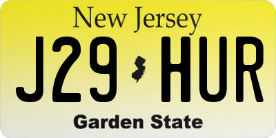 NJ license plate J29HUR