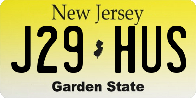 NJ license plate J29HUS