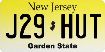 NJ license plate J29HUT