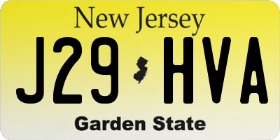 NJ license plate J29HVA