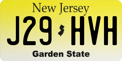 NJ license plate J29HVH