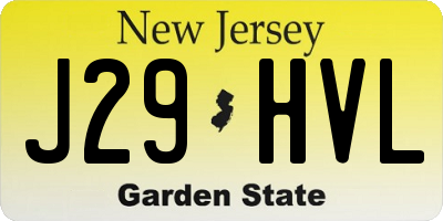 NJ license plate J29HVL
