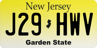 NJ license plate J29HWV