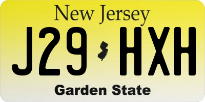 NJ license plate J29HXH