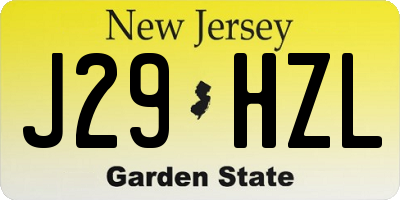 NJ license plate J29HZL