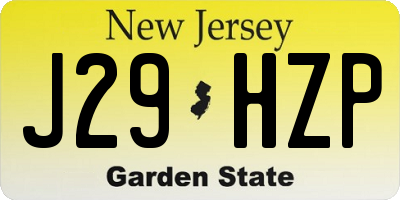 NJ license plate J29HZP