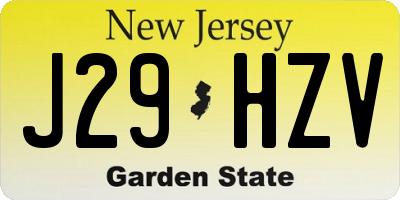 NJ license plate J29HZV