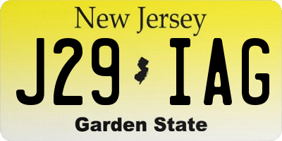NJ license plate J29IAG