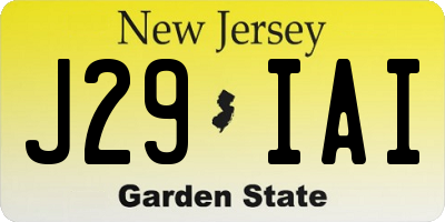 NJ license plate J29IAI