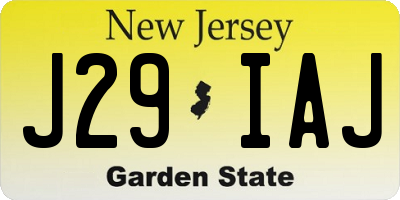 NJ license plate J29IAJ