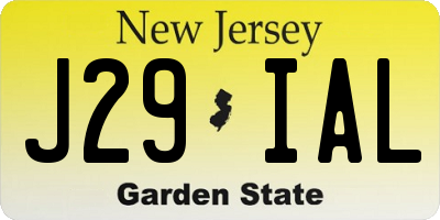 NJ license plate J29IAL