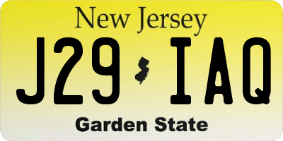 NJ license plate J29IAQ
