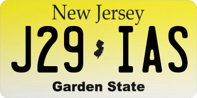 NJ license plate J29IAS