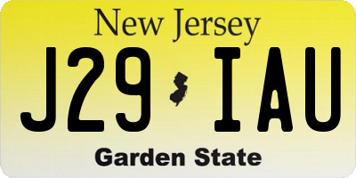 NJ license plate J29IAU
