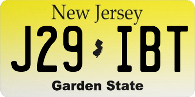 NJ license plate J29IBT