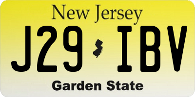 NJ license plate J29IBV