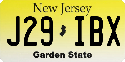 NJ license plate J29IBX