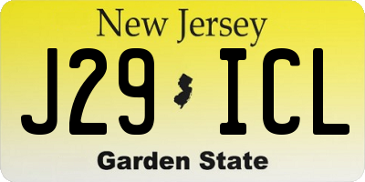 NJ license plate J29ICL