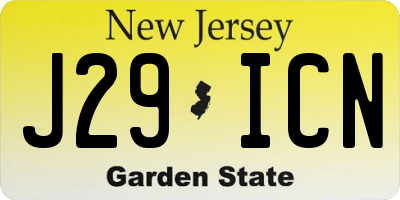 NJ license plate J29ICN