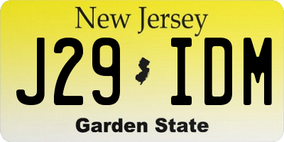 NJ license plate J29IDM