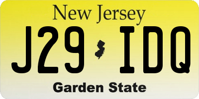 NJ license plate J29IDQ
