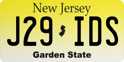 NJ license plate J29IDS
