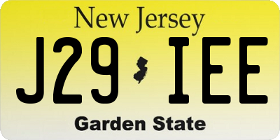 NJ license plate J29IEE