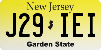 NJ license plate J29IEI