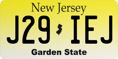 NJ license plate J29IEJ