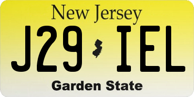 NJ license plate J29IEL