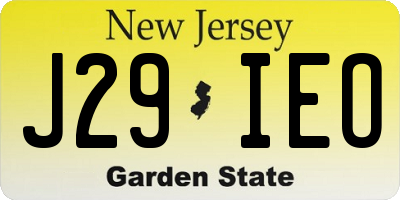 NJ license plate J29IEO