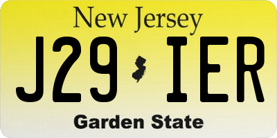 NJ license plate J29IER